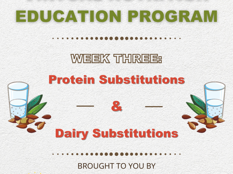Virtual Nutrition Education Program – Week 3: Protein Substitutions & Dairy Substitutions